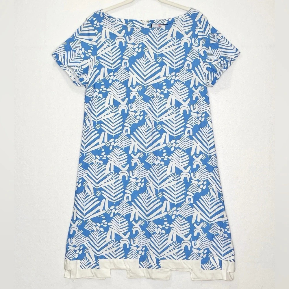 CK Bradley Blue Batik Style Print Dress Size XL Summer Cotton Dress
